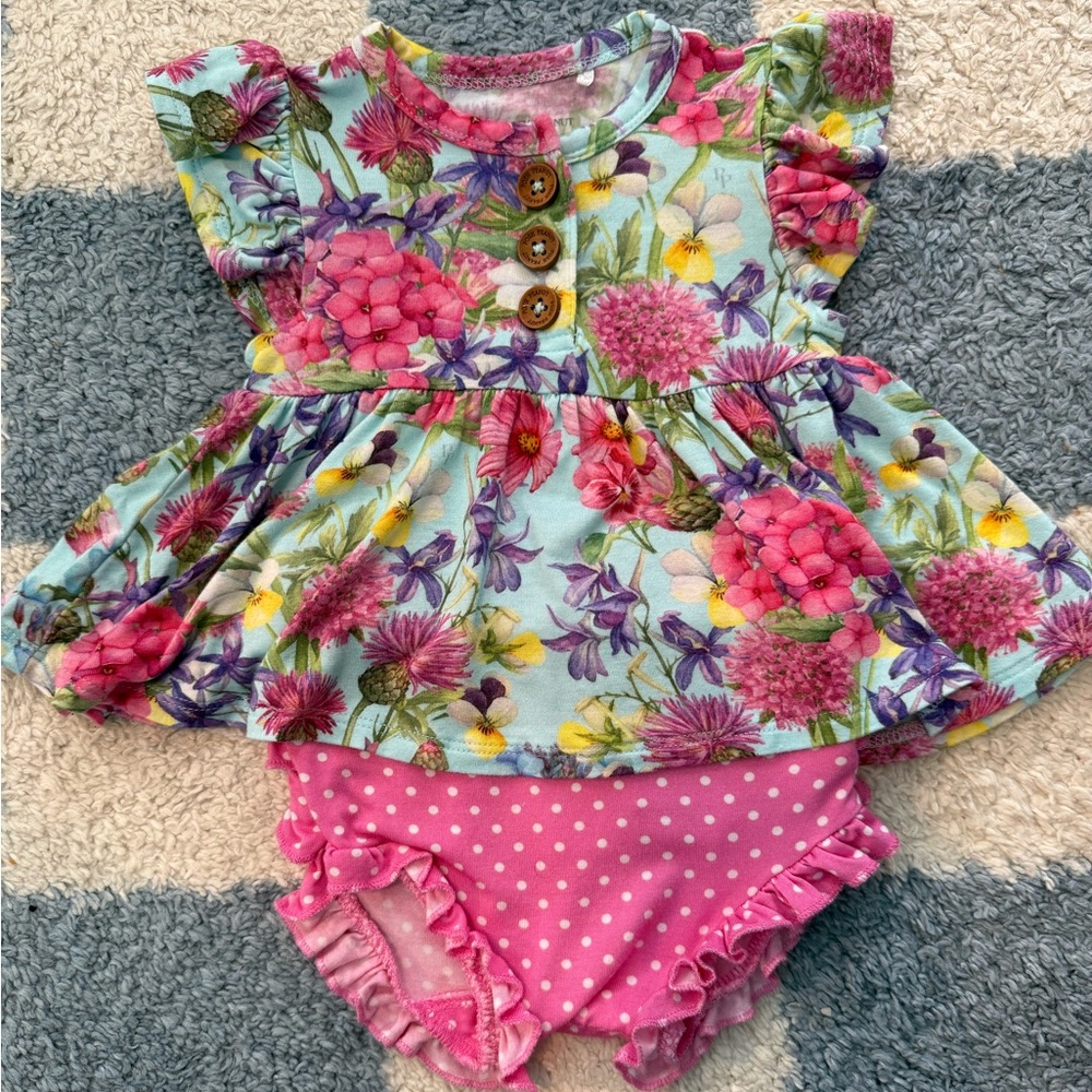 Posh Peanut Ruffle Bummie Set